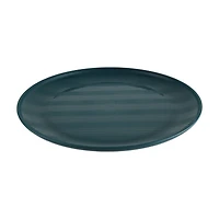 Assiette ronde en plastique bleu Mainstays, avec motif à rayures gravées, 26,7 cm (10,5 pouces)