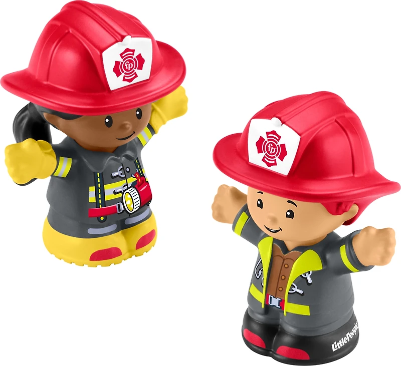 Fisher-Price Little People Camion de pompiers, musical, multilingue Camion de pompiers jouet à pousser avec lumières, musique et sons pour le jeu à faire semblant des tout-petits et enfants d’ge préscolaire