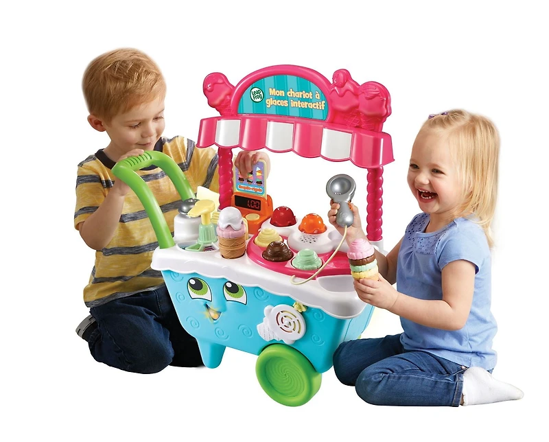 LeapFrog Mon chariot à glaces interactif avec accessoires, jouets pour tout-petits - Version française 2 ans et plus