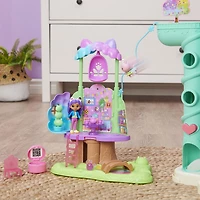 Gabby's Dollhouse, Coffret de jeu Cabane transformable avec lumières, 2 figurines, 5 accessoires, 1 boîte surprise, 3 meubles, jouets pour enfants à partir de 3 ans