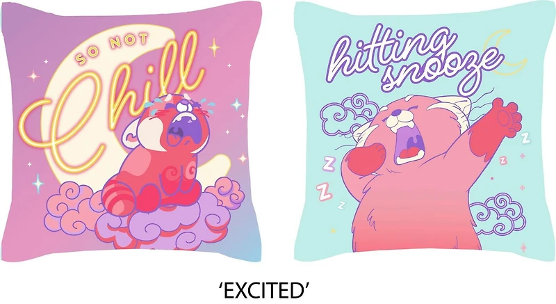 Disney Pixar Turning Red 2 Pack Squishy Decorative Pillows - 'Excited' Design