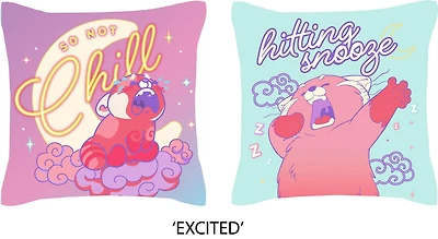 Disney Pixar Turning Red 2 Pack Squishy Decorative Pillows - 'Excited' Design