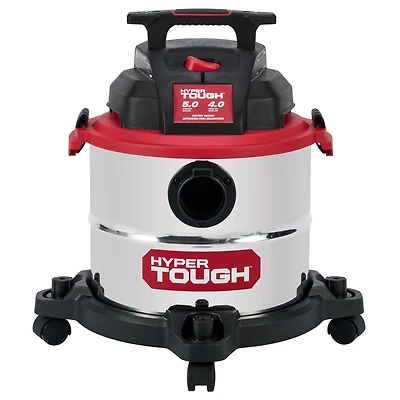 Hyper Tough 5 Gallon Stainless Steel Wet/Dry Vacuum, Hyper Tough 18.9L (5 Gal.) 4.0 Peak Horsepower Wet/Dry Vacuum with accessories