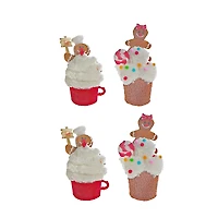 Fabric Hanging Cupcake Ornament (Asstd) - Set of 4