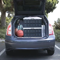 46L Translucent Collapsible Storage Bin with No Lid - Clear/Black - 1pk
