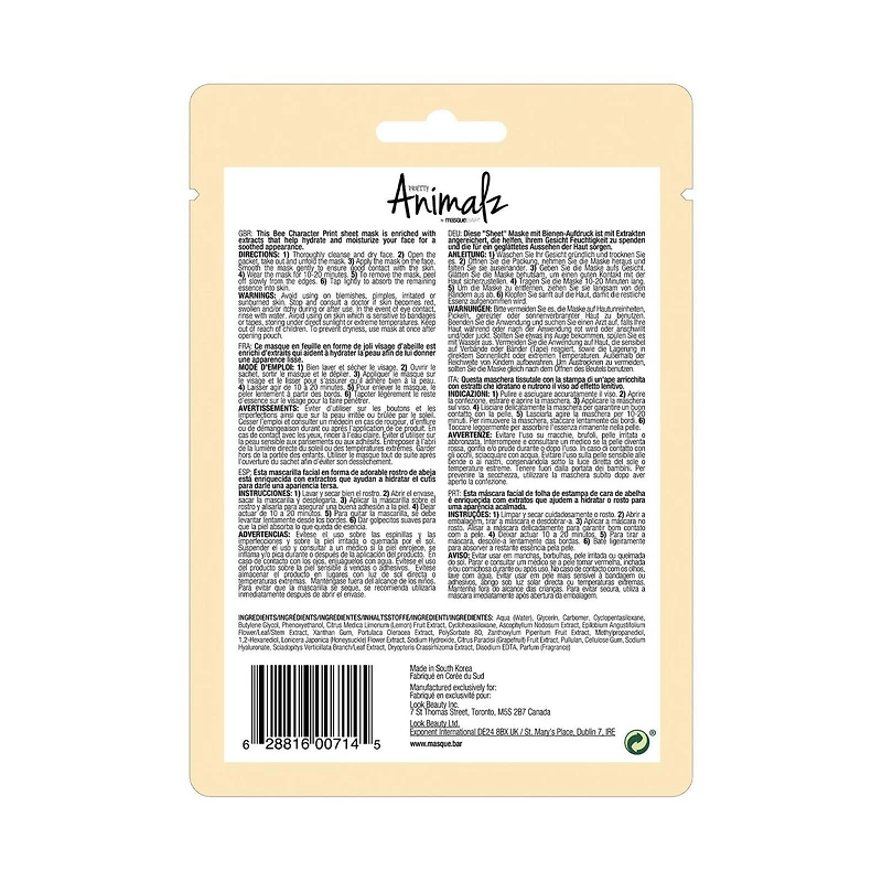 Pretty Animalz Bee Sheet Mask