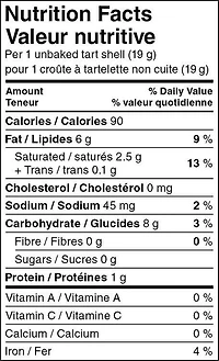 Croûtes à tartelettes Great Value 30 x 3 po (7 cm) croûtes, 570 g