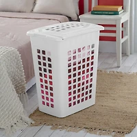 Panier à linge rectangulaire de Sterilite- blanc