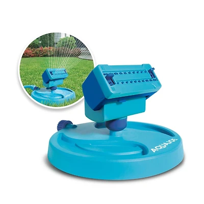 Aqua Joe AJ-OSPR20 20-Nozzle Max Coverage Adjustable Gear Driven Oscillating Sprinkler on Sled Base