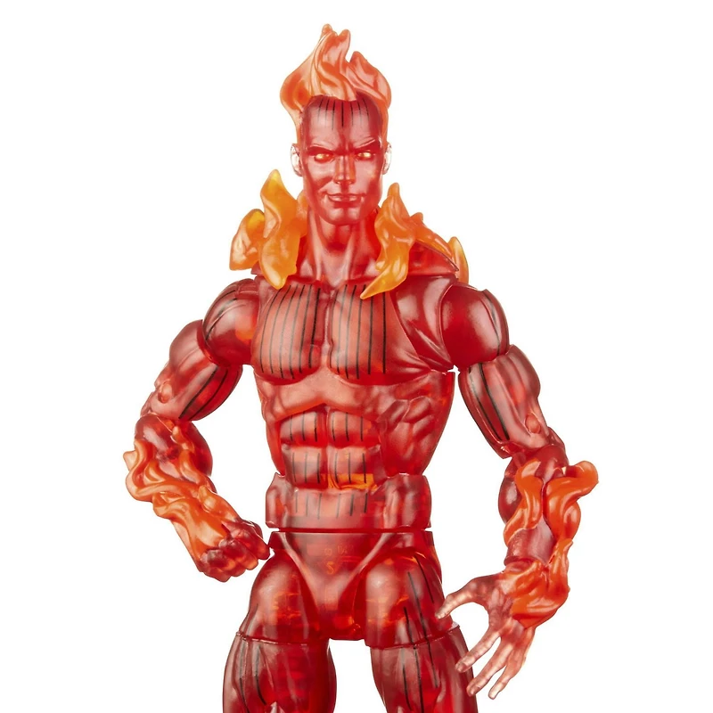 Hasbro Marvel Legends Series Retro, figurine de collection Fantastic Four The Human Torch de 15 cm avec 5 accessoires