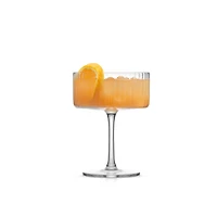 JoyJolt Elle Fluted Martini Coupe Glasses - 10 oz - Set of 2, Lead Free Glass