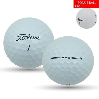 Mulligan - 60 Titleist AVX 1 Bonus Pro V1 5A Recycled Used Golf Balls, White