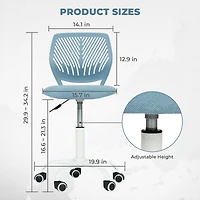 Ensemble bureau et chaise pivotante ergonomique Homy Casa pour enfants, hauteur d'assise réglable, table de jeu avec plateau souple en PVC