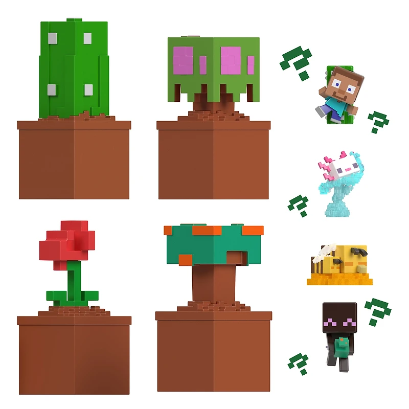 Minecraft-Mini-Mode-Bloom-Blocks-Action-Figure-with-Sand-Compound-Dashing-Enderman