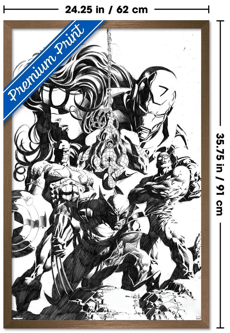 Marvel Sketch - Group Wall Poster