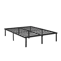 Mainstays Queen 14" Heavy Duty Steel Slat Platform Bed Frame with Storage Space Under Frame, No Box Spring Required, Black, Sizes Twin, Full, Queen