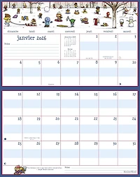 2026 Motherword Magnetic Fridge/Wall Calendar (Side by Side Version) - French, Calendar