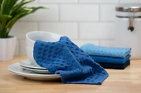 Mainstays 4 Pieces, Waffle Dishcloths, Navy Blue, 4 PACK WAFFLE DISH CLOTH - BLUE