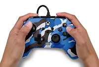 Manette câblée améliorée de PowerA pour Xbox Series X|S - Camouflage bleu