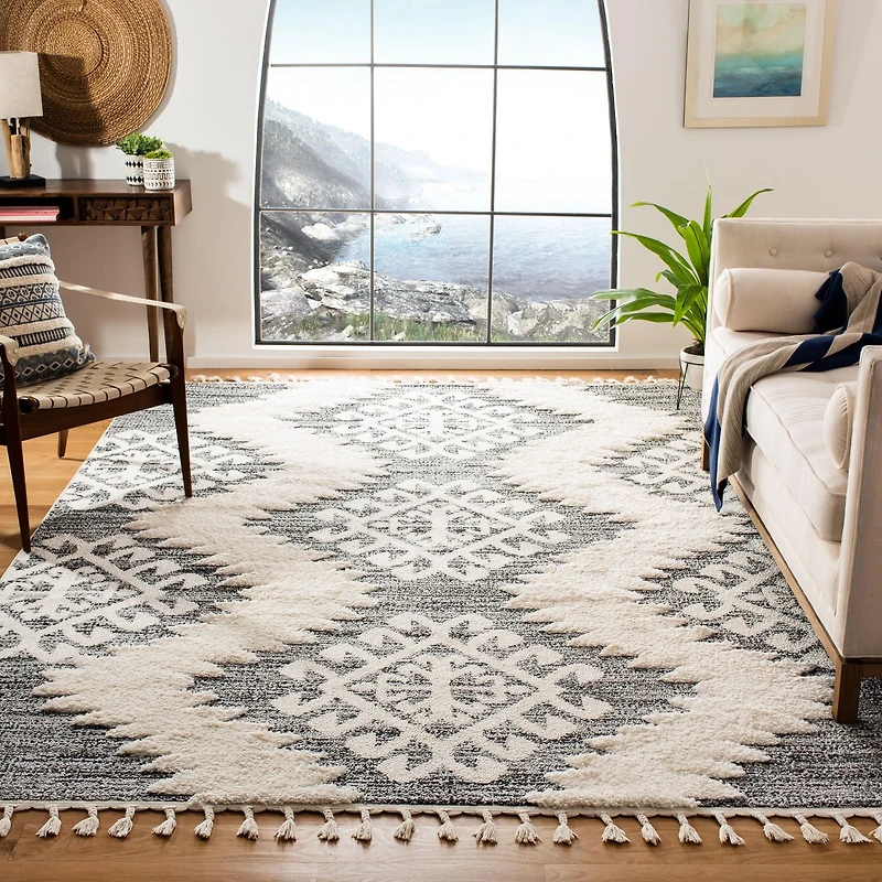 Safavieh Moroccan Tassel Desmond Tapis Géométrique Shag
