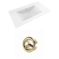 American Imaginations 21.5-in. W 18.5-in. D Ceramic Top In White Color For 3H8-in. Faucet AI-20880