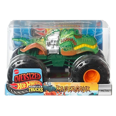 Hot Wheels Monster Trucks, Oversized Monster Truck in 1:24 Scale, Rageasaur