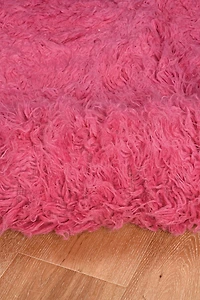 New Flokati 1400gr 3'6" x 5'6" Accent Rug, Fuchsia
