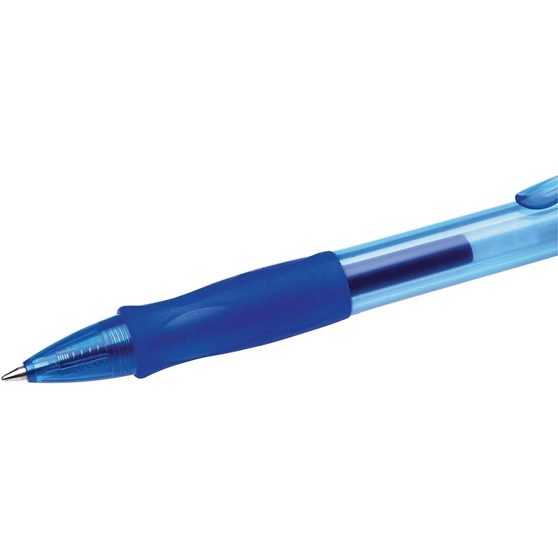 BIC Gel-ocity Retractable Gel Pen, Blue Ink, Medium Point, 4-Count, Contoured Grip for Comfort and Control