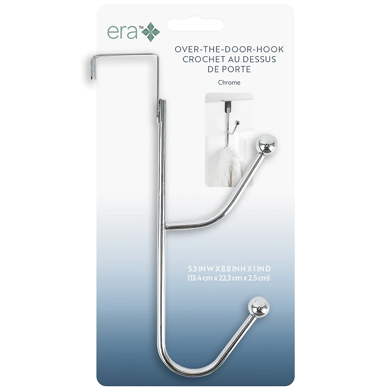 Era, Roan Max, Crochet Double Pour  Au Dessus De La Porte, Organisateur, Blanc 5.30x8.80po