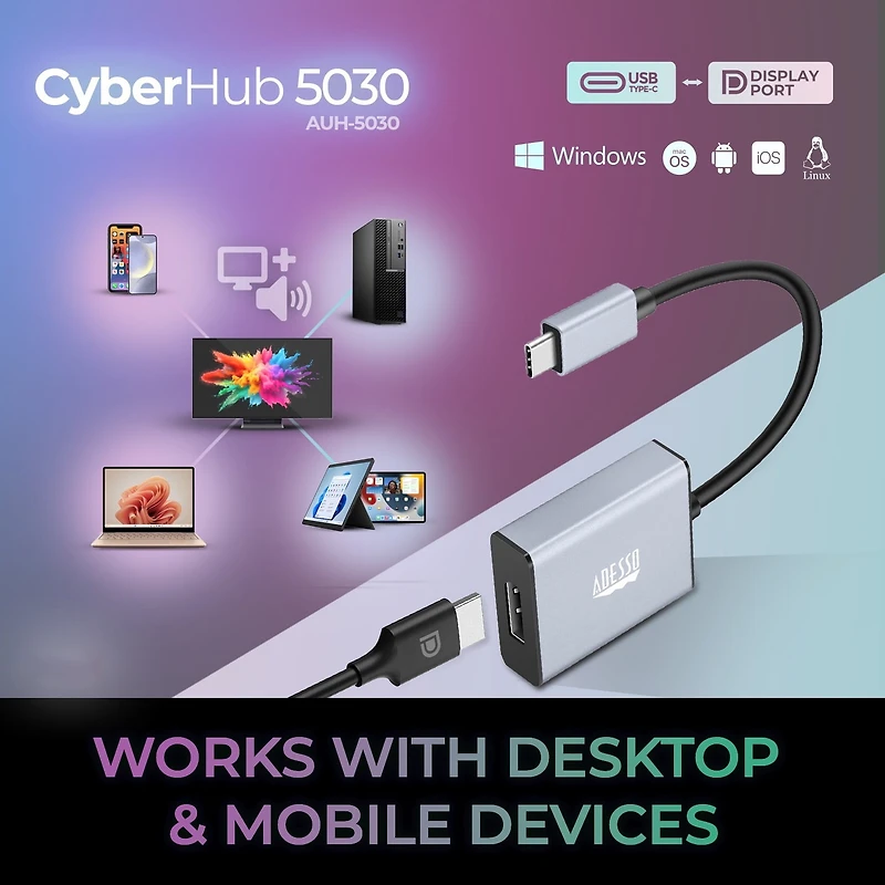 Adesso AUH-5030 - USB-C to Display Port Adapter