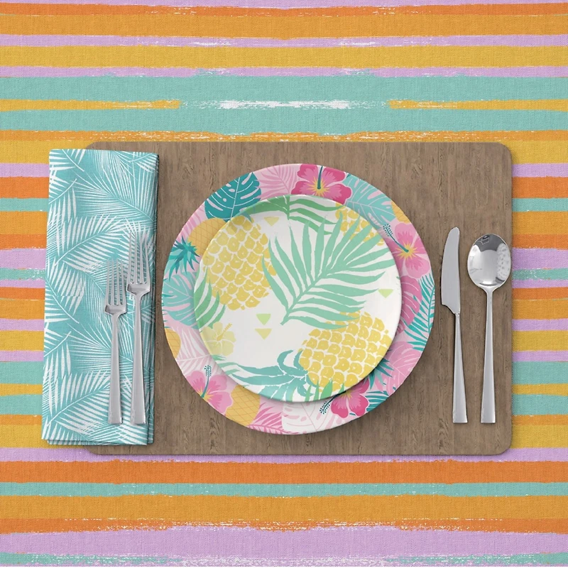 Stripes Paper Tablecloth, 54in x 84in