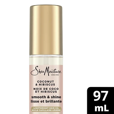 Huile pour Cheveux Lisse & Brillance SheaMoisture  Coco & Hibiscus pour une Brillance Légère et Lumineuse, 97 ml 97mL