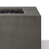 Real Flame Estes 40" Square Concrete Natural Gas Fire Pit in Carbon by Jensen Co.