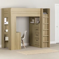 Lit mezzanine avec bureau de la collection Logik South Shore