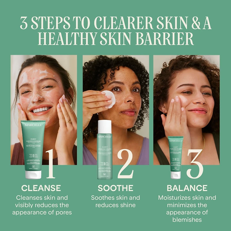 Marcelle Clari-T Purifying Cleansing Gel with 1% Salicylic Acid + PCA, 200mL, Clarifying. Exfoliating. Nourishing.