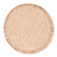 Way to Celebrate Easter Stria Jute Cotton Fringe Placemat, Bellini, 15" Round, 1 Piece