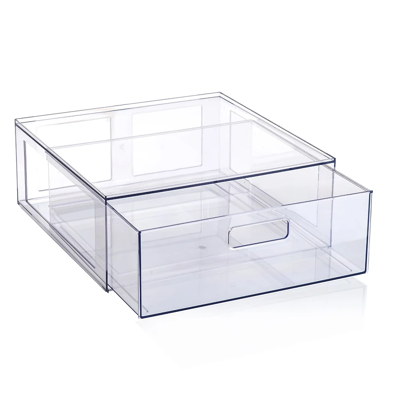 Mainstays transparent plastique brillant tiroir placard grande taille, taille adulte dimension: 14" L x 13.78" W x 5.5" H
