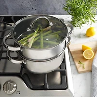 Oster Sangerfield 3 Qt Stainless Steel Steamer Set with Lid and Steamer Insert