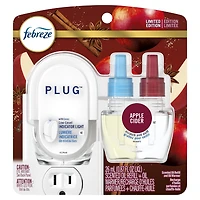 Febreze Fade Defy PLUG Air Freshener & Odor Fighter Starter Kit, Apple Cider Scent