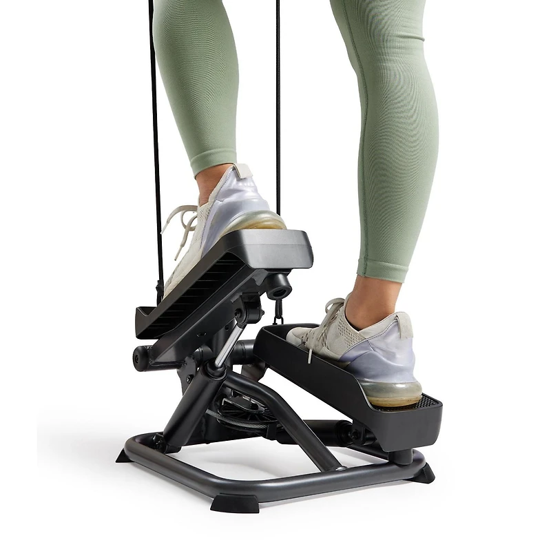 Stepper Intelligent Sunny Health & Fitness - Machine d'Exercice Escalier pour la Maison avec Guidon et Bandes de Résistance, Fitness Connecté Compact et Peu Encombrant avec l'Application SunnyFit - SF