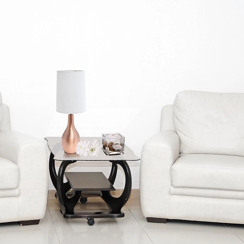 Lampe de table Simple Designs à 1 ampoule en forme de larme, rose doré