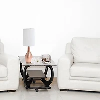 Lampe de table Simple Designs à 1 ampoule en forme de larme, rose doré