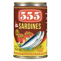 555 SARDINES SAUCE TOMATE AU PIMENT PETIT 50/155g 555 CHILI SARDINE TOMATE