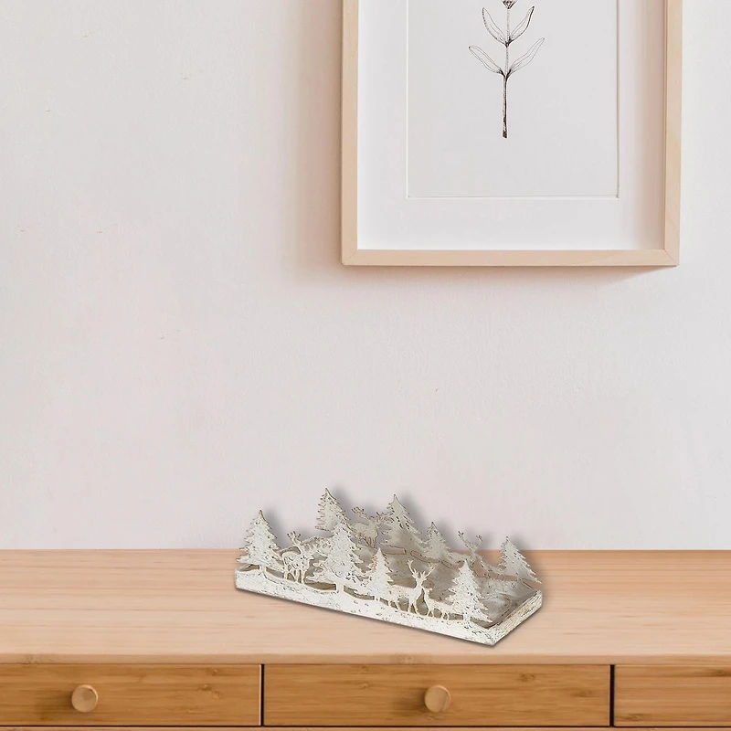 Décor De Table Forêt Blanche Et Cerf