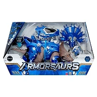 Figurine Armorsaurs Cobalt, Dinosaure tricératops blindé avec 7 pièces d’armure amovibles et action dévoreuse déclenchée par la queue, compatible avec la nacelle de pilote, âge 6 ans et +