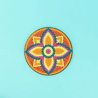UNIQUE CREATIV CRAFT Diamond Art Coaster Kit – Flower, 6 pcs, Age 8+, Beginner, 10.2 cm