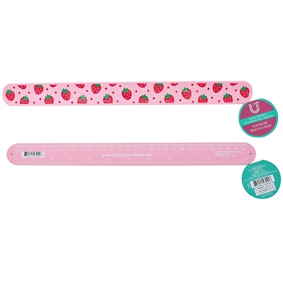 U Style Slap Bracelet Ruler, Strawberry