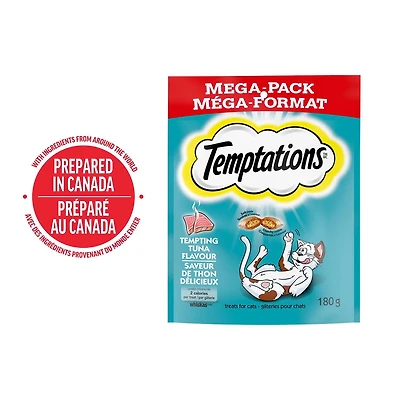 Temptations Tempting Tuna Flavour Soft & Crunchy Adult Cat Treats, 180g