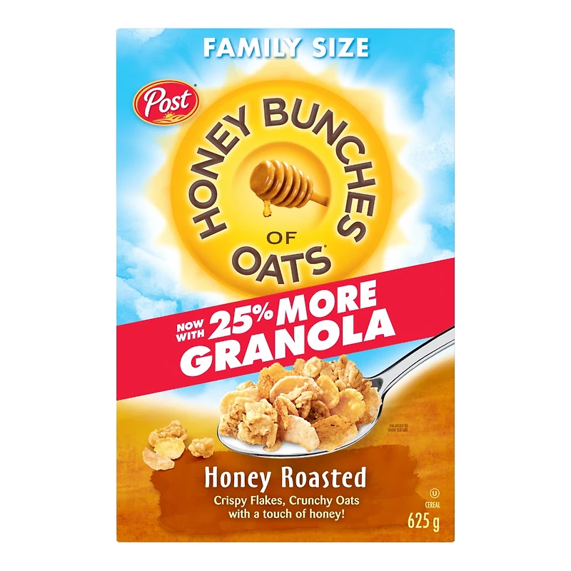 Post Honey Bunches of Oats Honey Roasted Cereal, Family Size, 625 g