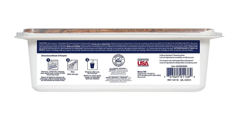 Bona Hardwood Floor Disposable Wet Cleaning Pads, 12 Count, Quick and Easy Cleaning